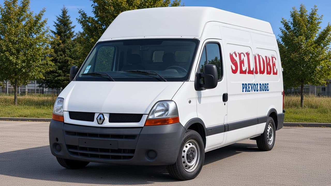 Beli kombi spreman za prevoz